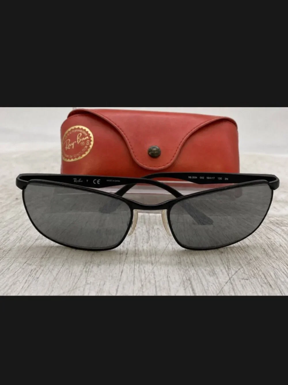 Ray Ban RB3534 004 Black Metal Flex Hinge FRAMES ONLY Glasses w/ Case 135 59 17